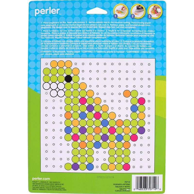 Perler Beads Biggie Beads Pegboards for Kids Crafts, 3 pcs , 10.5 x 7.5 x 1, Small - Image 2